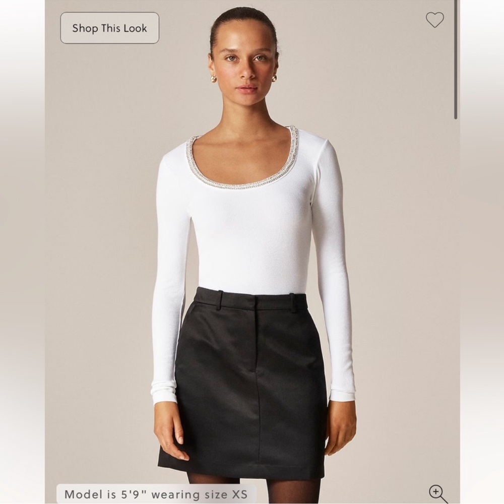 J.Crew Perfect rib scoopneck T-shirt with embellishments